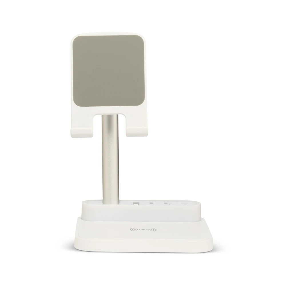 Base de Carregamento com Suporte Celular e Luminária, cor BRANCO