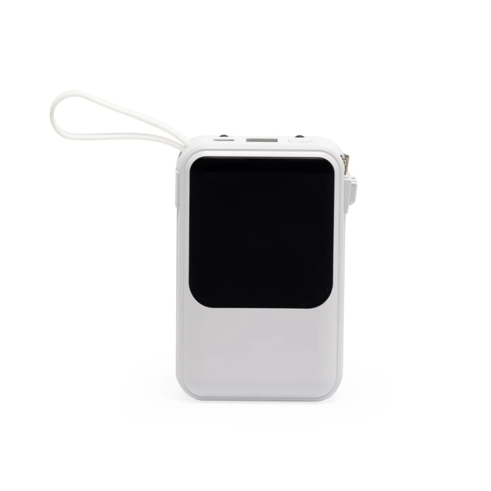 Power Bank 10.000mAh com Lanterna e Multissaídas, cor BRANCO