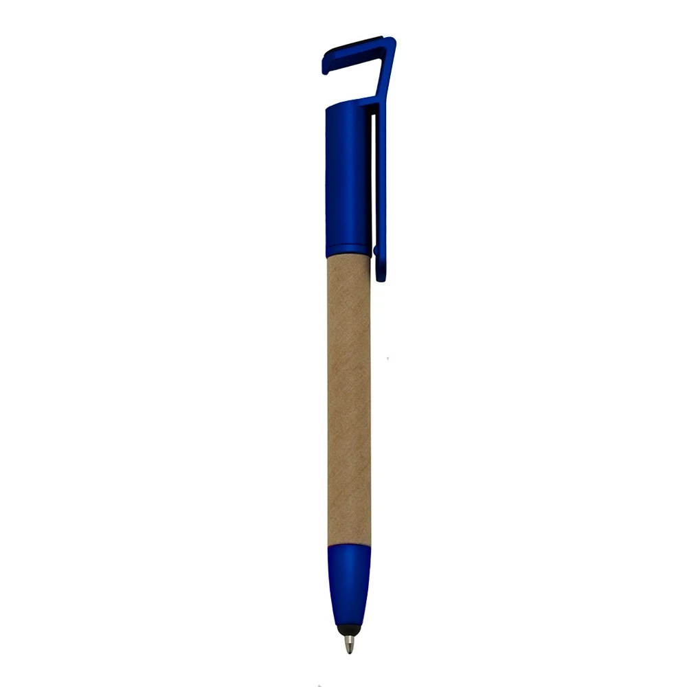 Caneta Ecológica Touch com Suporte, cor AZUL