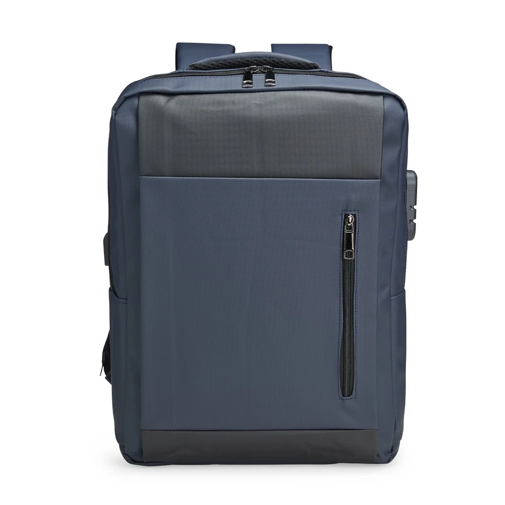 Mochila PU Impermeável Antifurto 22L, cor AZUL