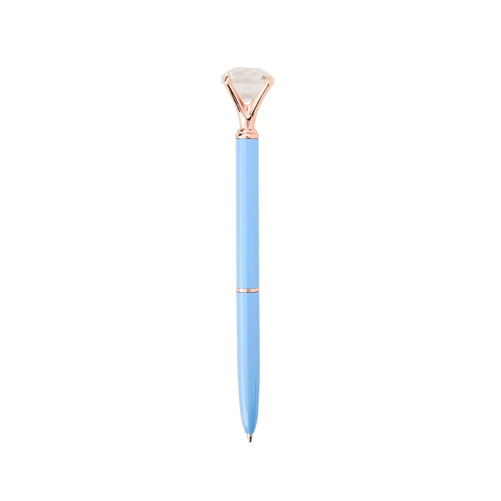 Caneta Metal Diamante, cor AZUL