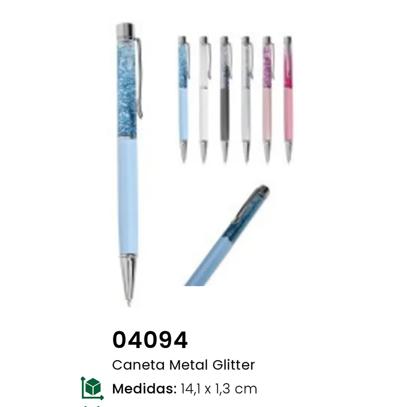 Caneta Metal Glitter