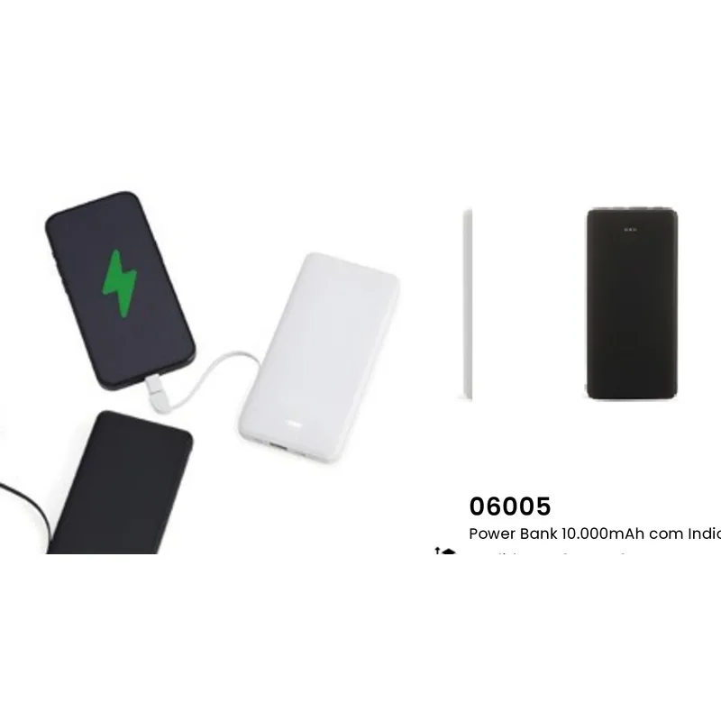 Power Bank 10.000mAh com Indicador LED