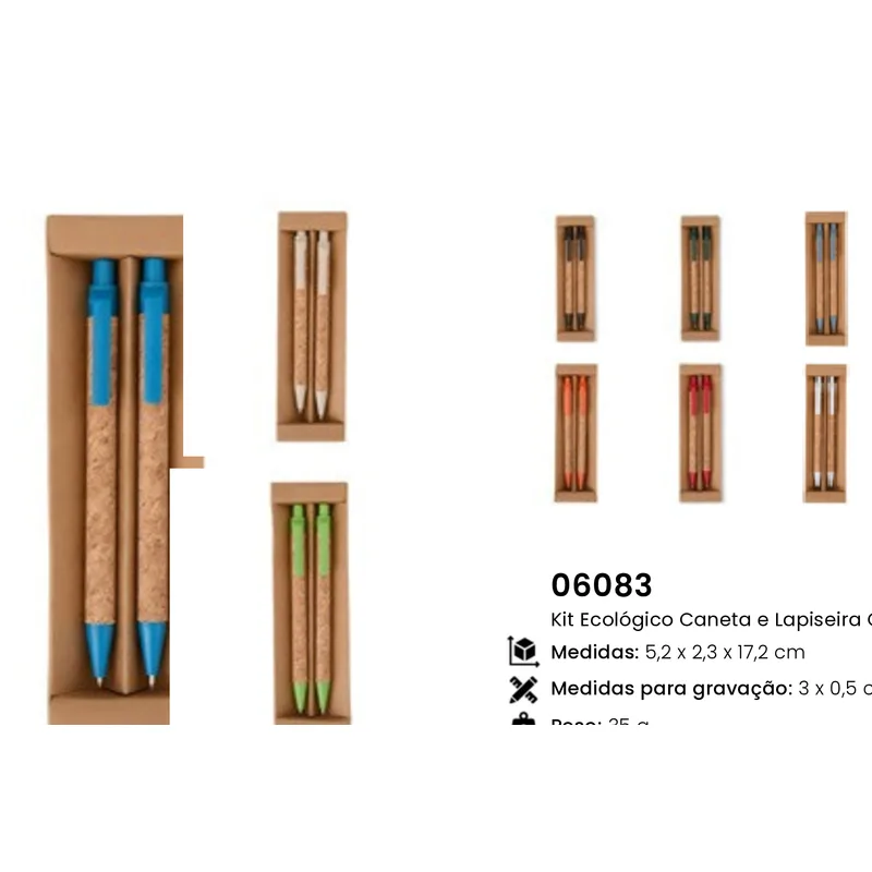 Kit Ecológico Caneta e Lapiseira Cortiça