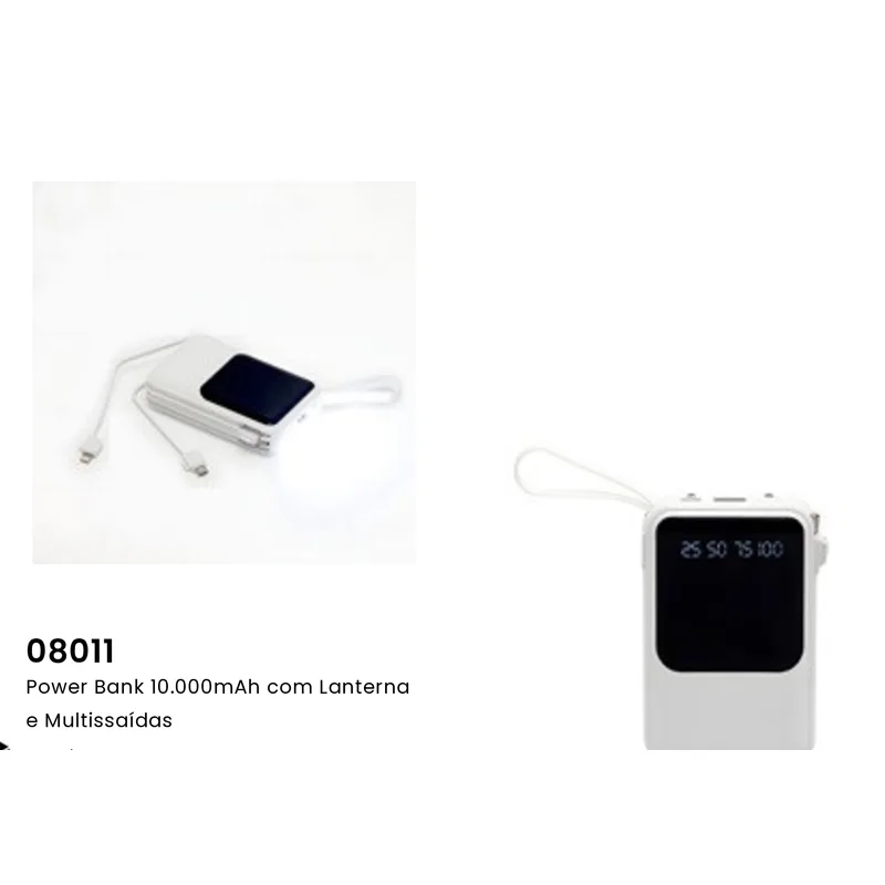 Power Bank 10.000mAh com Lanterna e Multissaídas