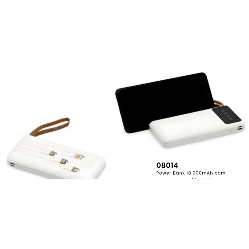 Power Bank 10.000mAh com Lanterna e Multissaídas