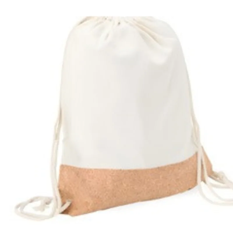 Mochila Saco de Lona e Cortiça