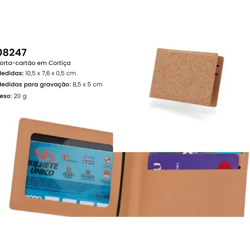 Porta-cartão em Cortiça