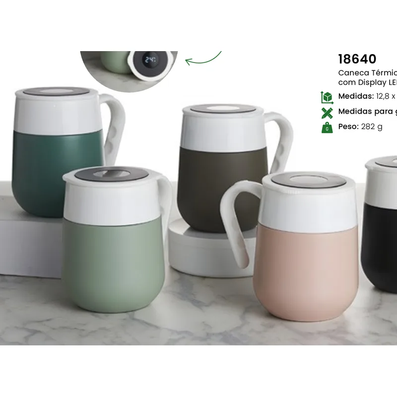 Caneca Térmica 500ml com Display LED