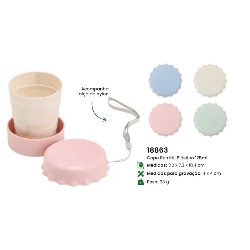 Copo Retrátil Plástico 125ml
