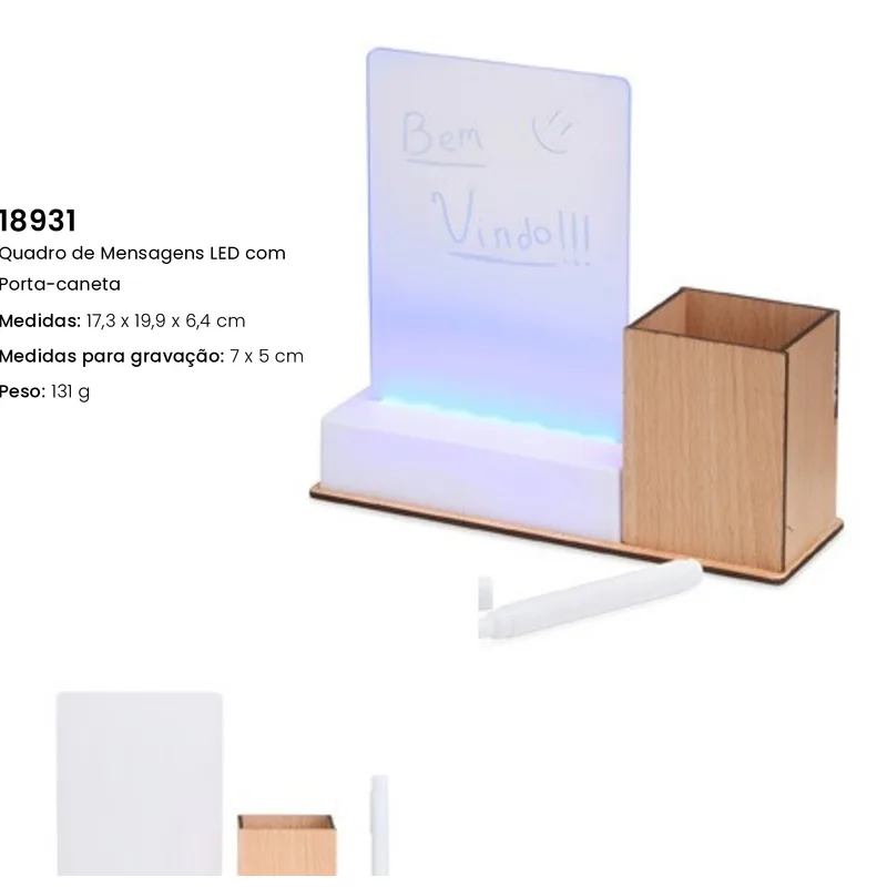 Quadro de Mensagens LED com Porta-caneta